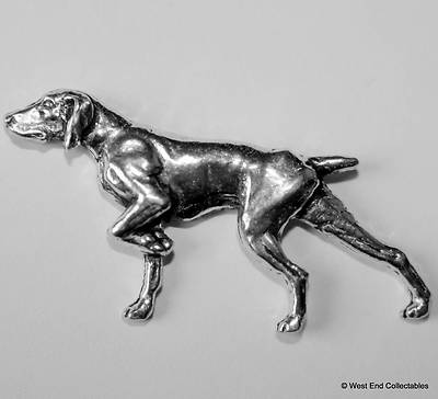 Zeiger Zinn Anstecknadel Brosche - Britische Handarbeit - Englische Waffe Hund Jagd Setter