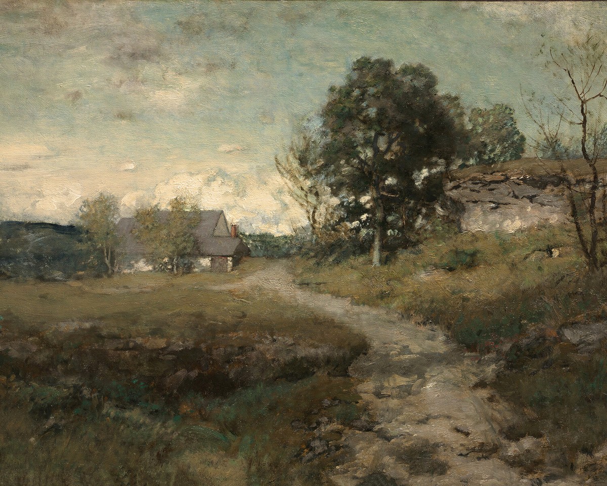 1800s Countryside Path Landscape Painting Giclee Print on Fine Art