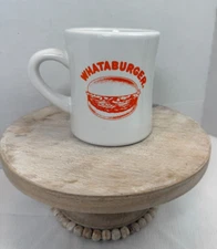 Whataburger Restaurant Heavy Coffee Mug Cup Orange Lettering