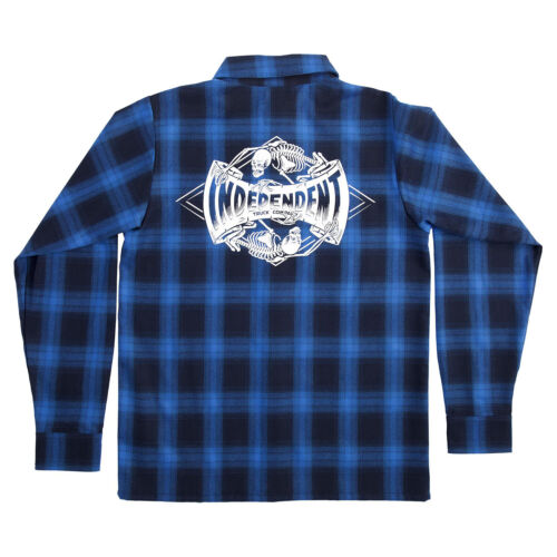 Independent Skateboard Trucks Longsleeve Shirt Legacy Flannel Blue - Picture 1 of 4