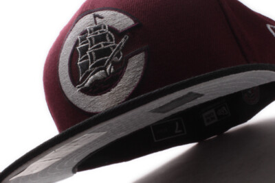 New Era Columbus Clippers MiLB Maroon Black Fitted Cap Gray UV | eBay