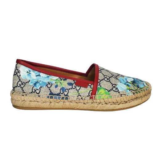 Espadrilles plates en toile Gucci femme GG Supreme monogramme fleurs EU 38 US 8