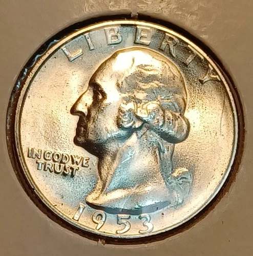 1953-S Washington Silver Quarter 90% Silver Coin UNC JRT 19