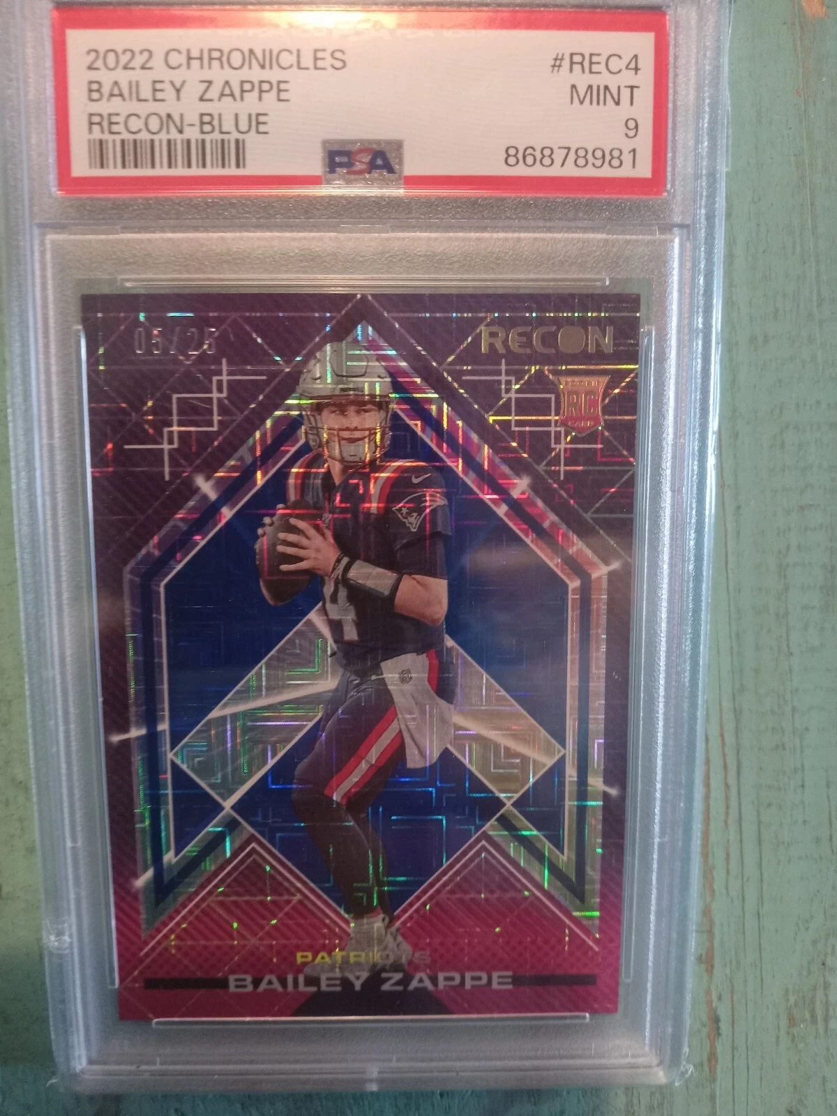 Bailey Zappe Panini Chronicles Recon #REC4 Blue
