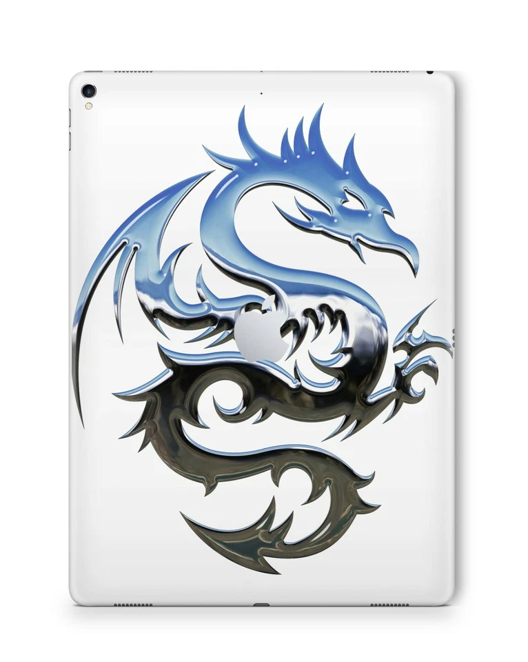 Apple iPad Skin Schutzfolie Aufkleber Design Sticker Folie Skins Chrome Dragon w - Bild 1 von 1
