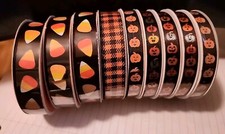 9 Rolls Mixed Lot Of Fall Halloween Ribbon Celebrate It 3yds Ea