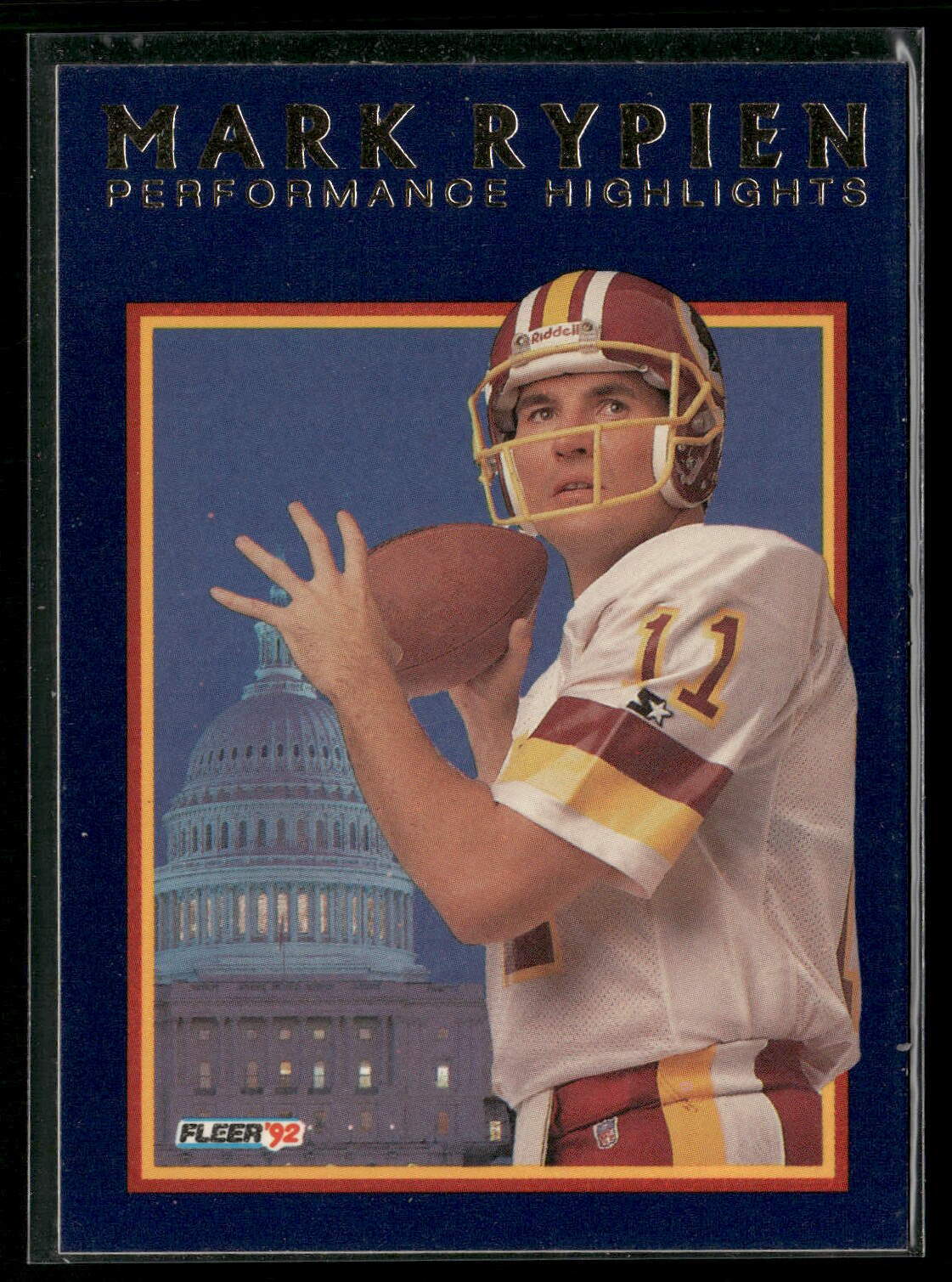Mark Rypien 1992 Fleer #9 Mark Rypien: Performance Highlights Redskins