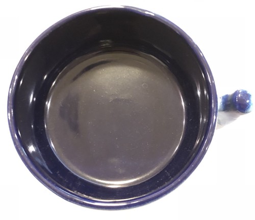Mid-Century Modern Signed Lapis Israel Ceramic Mug Soup Bowl Cup Pottery Blue - Picture 5 of 6