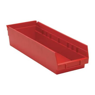 Quantum Storage Systems Qsb104rd Shelf Storage Bin, Polypropylene, Red, 4 In H,