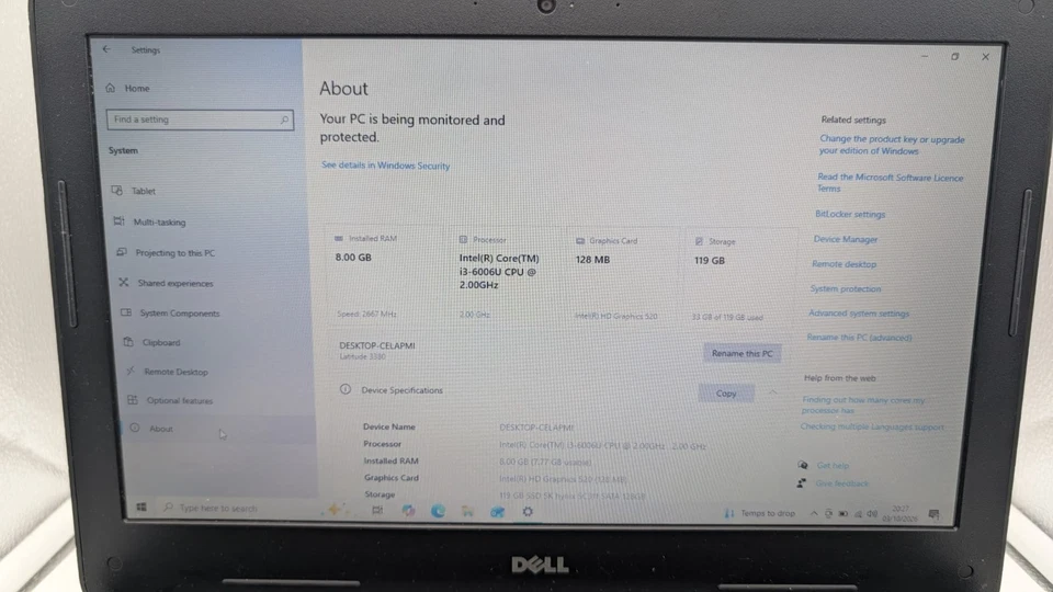 Dell Latitude 3380 · i3-6006U · 8GB · 128GB, photo 2 of 5