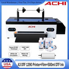 ACHI A3 DTF1390 Printer T-Shirt White ink Heat Transfer Printing Epson 1390 Head