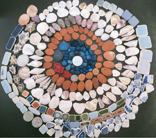 sea glass from Japan A collection of seashells and bricks