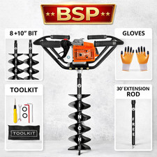 63CC Coclea di Terra a Benzina 8" e 10" Bit Foro Scavatore per Agricoltura, Recinzione,Piantagione