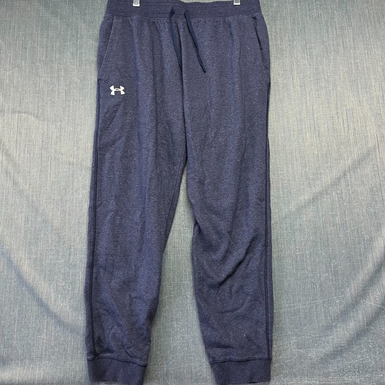 Under Armour Men's Joggers SizeXL Blue Elastic Waist Athletic Rival Fleece Pants