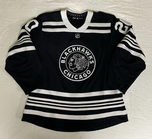 Blackhawks Game Worn 2021 Black Alternate Connolly Adidas MiC NHL Jersey