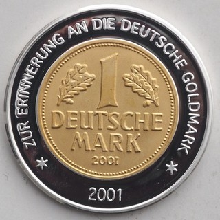 Feinsilbermedaille 2001 PP Erinnerung an die Deutsche Mark