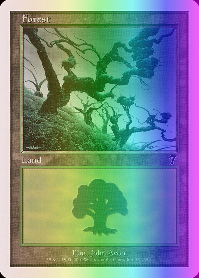 MTG Magic the Gathering Forest (331/354) Seventh Edition LP FOIL