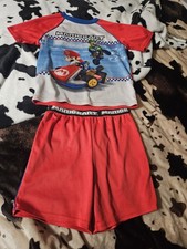 Mario Kart Boys Pajama Set S 6/7 Mario Luigi 100 Polyester Flame Resistant