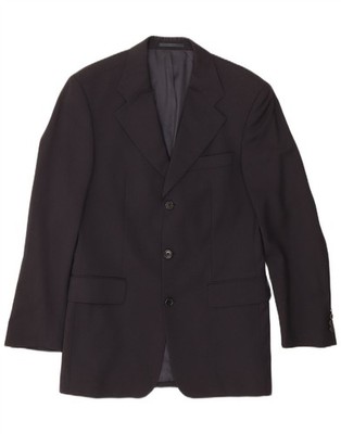 Hugo Boss Herren 3 Knopf Blazer Sakko UK 36 Small Navy Blau Schurwolle DP13
