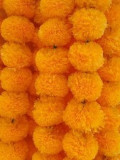 10Pc Marigold Garlands 4.5Ft Artificial Marigold Flower Strands Diwali Decora...