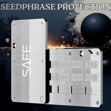 Stainless Steel Crypto Seed Phrase Backup – Mnemonic Recovery Wallet Storage Kit