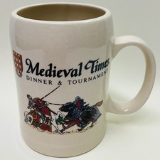 Medieval Times Dinner & Tournament 5 Inch x 5 Inch Cream Ceramic Mug Coffee Cup