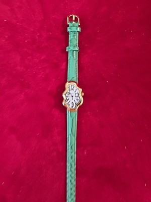  LAPHONT MIRAGE WATCH GOLD Green STRAP Rare Quartz