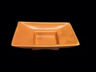 Vintage McCoy Pottery Planter Console Bowl Art Deco Footed Orange Specks 7.5”