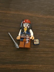 LEGO 4184 Pirates of The Caribbean Jack Sparrow Minifigure W/ Accessories GUC 