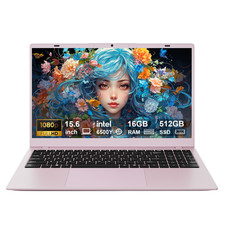 RNRUO 15.6" Laptop, Intel Pentium Gold 6500Y Dual-Core 3.4GHz, 16GB RAM, 512GB