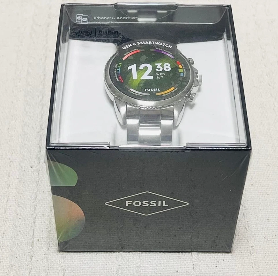 FOSSIL Smart Watch GENERATION 6 FTW4060 Stainless Steel Silver New - Image 4 of 4
