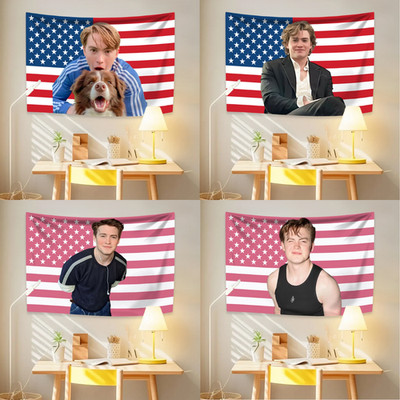 Kit Connor Actor American Flag Tapestry Poster Wall Hang Banner + Brass Grommets