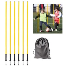 6 Pcs 5FT Agility Training Poles for Soccer,Basketball,Football,Dog,Horse Tra...