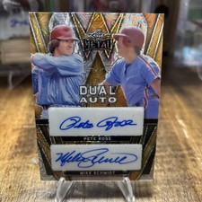 2024 Leaf Metal  Dual Autographs Mike Schmidt Pete Rose #DA-25 Gold Lava 1/1 AU 