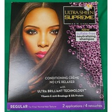 Ultra Sheen Supreme Relaxer Kit Conditioning Creme Application No Lye Relaxer