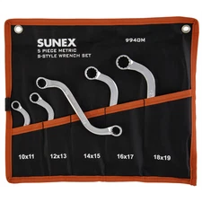 Sunex S-STYLE DOUBLE BOX END METRIC WRENCH SET, 5 PC. 9940M