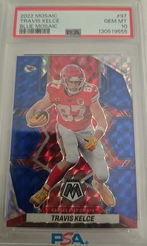 2022 Panini Travis Kelce Mosaic Blue PSA GEM 10 54/99 HOT!