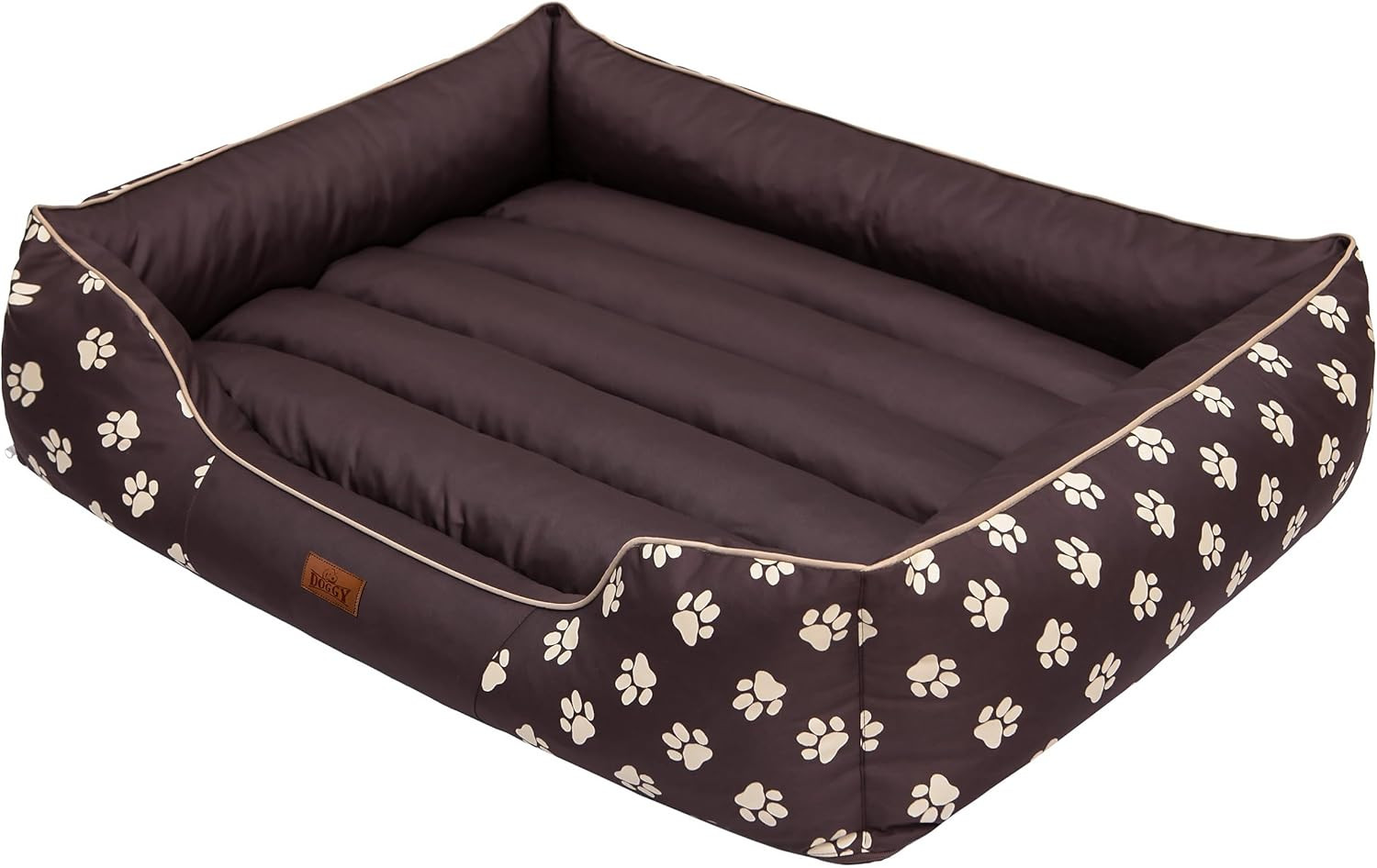 DOGGY Cuccia Cani Taglia L in Cordura Resistente Marrone con Impronte