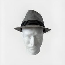 Stetson - All American - Gray Herringbone Fedora Pin Stripe Band - Small Medium