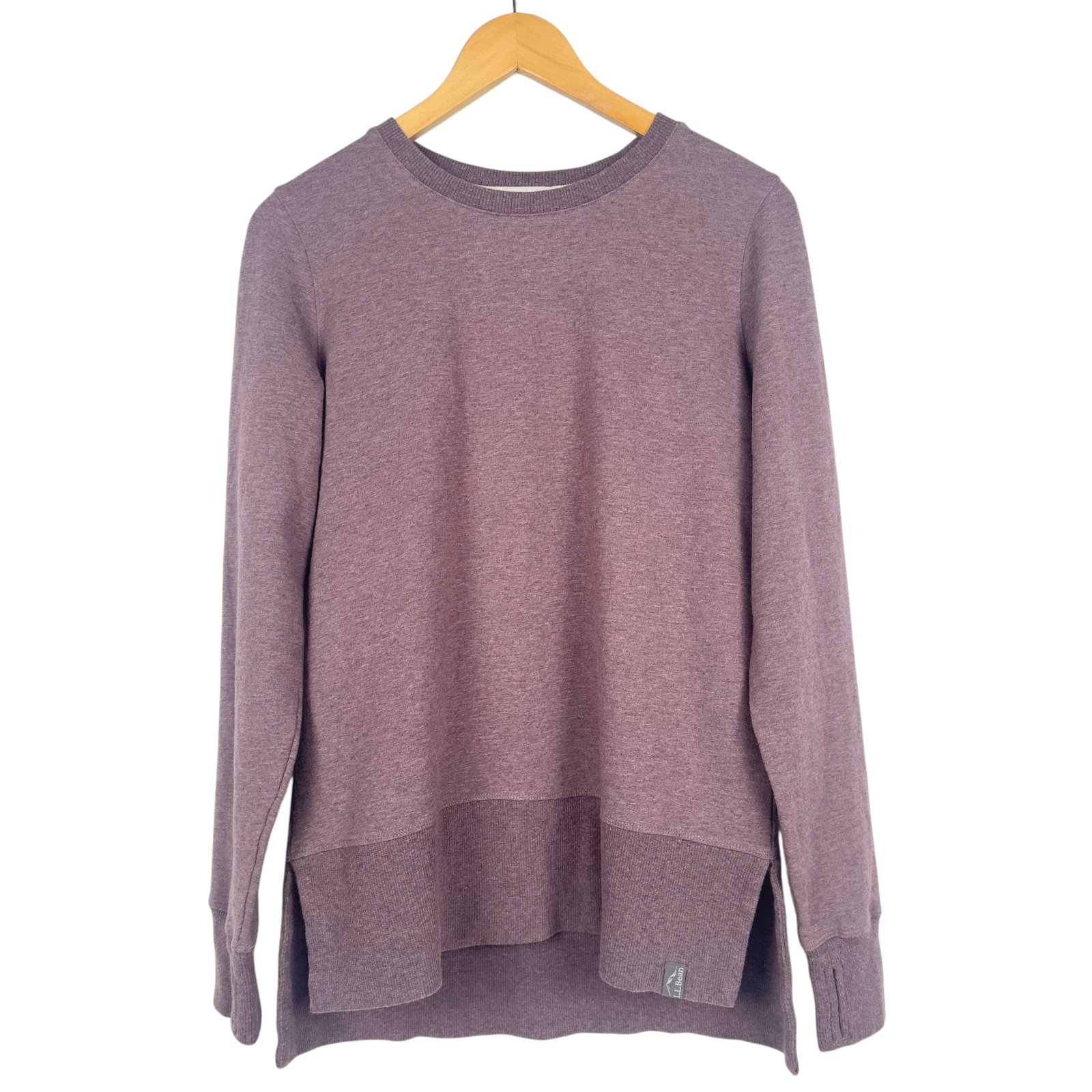 L.L.Bean Bean’s Cozy Split Hem Sweatshirt Small Smoky Heather UPF 50+ NWT Fleece
