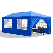 10x20 FT Canopy Outdoor Gazebo Party Wedding Tent w/ 6 Removable Sidewalls