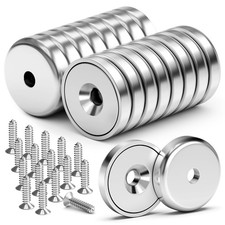 Strong Rare Earth Magnets 16 Pack 40LBS Neodymium Cup Magnets with Screws