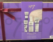 No 7 Retinol Sleep Collection Gift Set -- 3 Treatment Tubes & Velvet Mask & Mist