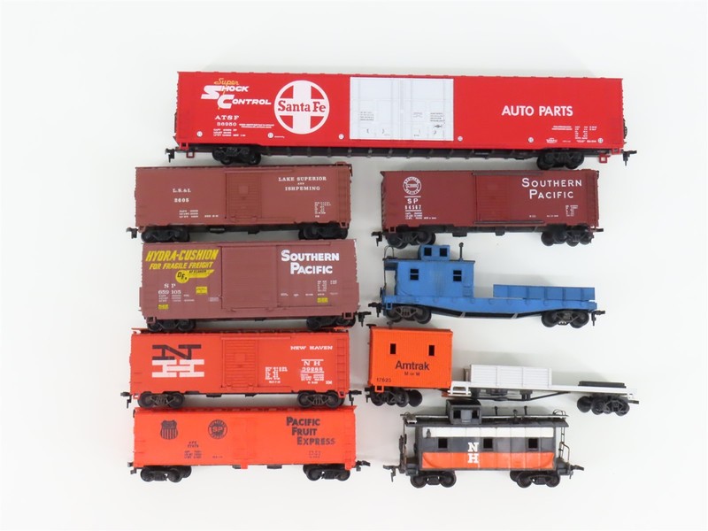 LOT of 9 HO Athearn, Marx, Bachmann, Mantua SP, NH, AMTK, ATSF & More Freight