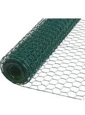 GALVANIZED WIRE GARDEN NETTING PVC COATED STRONG DURABLE HEXAGONAL MESH ANIMALS.