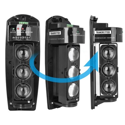 Triple Beam Alarm Photoelectric Infrared LED Detector Security System NEW
