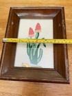 Pair Of Handmade Embroidered Floral Art Wooden Frames Vintage Cottage Core — photo 3