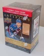 2021-22 Upper Deck Artifacts NHL Hockey Blaster Box Factory Sealed-Game Worn Mem