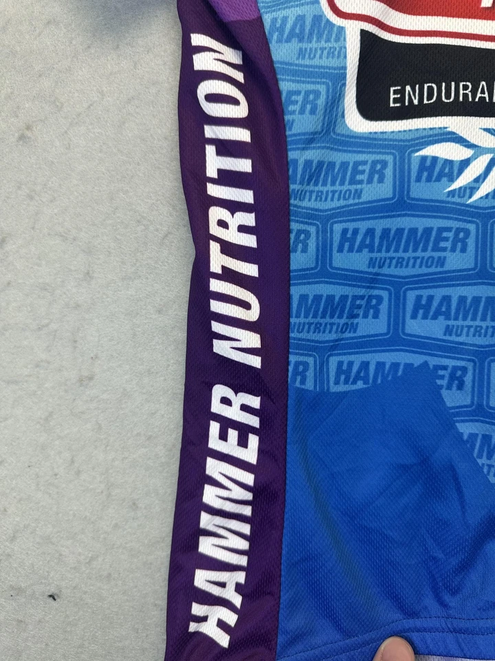 Camiseta feminina Hammer Nutrition ciclismo pequena feita nos EUA bicicleta floral - Imagem 3 de 4