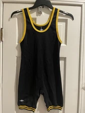 Matman Wrestling Co. Adult Small Singlet. Black/yellow Trim . Made In The USA
